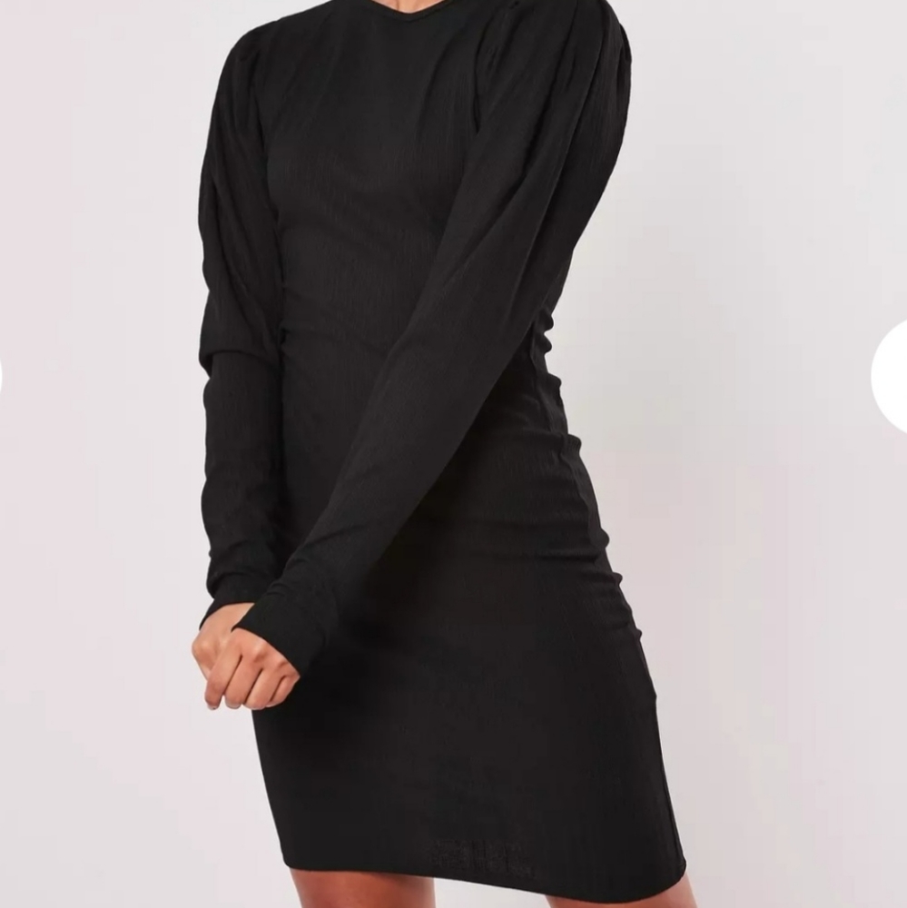 Missguided Tall Black Long sleeve Dress